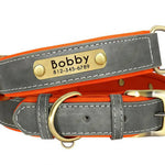 Personalized Leather Dog Collar with Nameplate – Soft & Adjustable Averae
