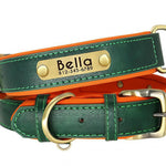 Personalized Leather Dog Collar with Nameplate – Soft & Adjustable Averae